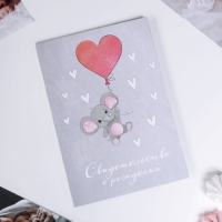 Папка для свидетельства о рождении &laquo;Слоник&raquo;, А5