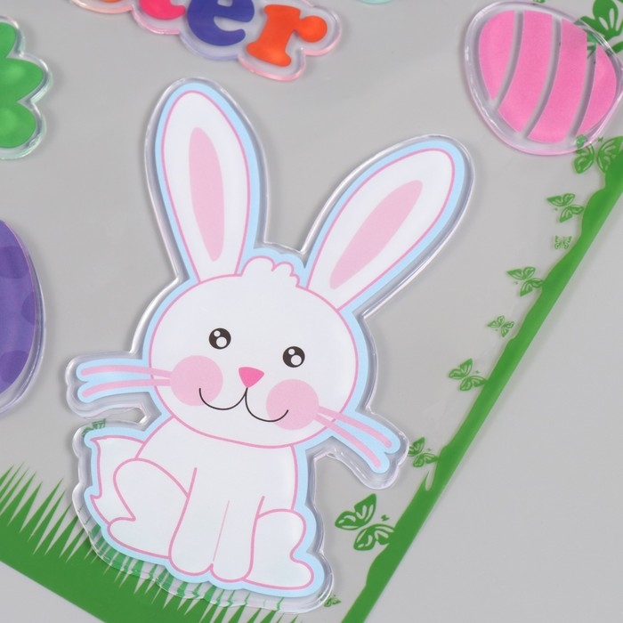 Наклейка силикон на стекло "Счастливой пасхи" 19,5х19,5 см 7882176