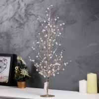 Светодиодный куст &laquo;Бусины&raquo; 55 &times; 30 &times; 3 см, 20 LED, постоянное свечение, от батареек CR2032х2 (в комплекте), свечение тёплое белое