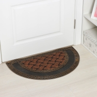 Коврик придверный полукруглый Доляна &laquo;Меандр&raquo;, 45&times;75 см, цвет золотой