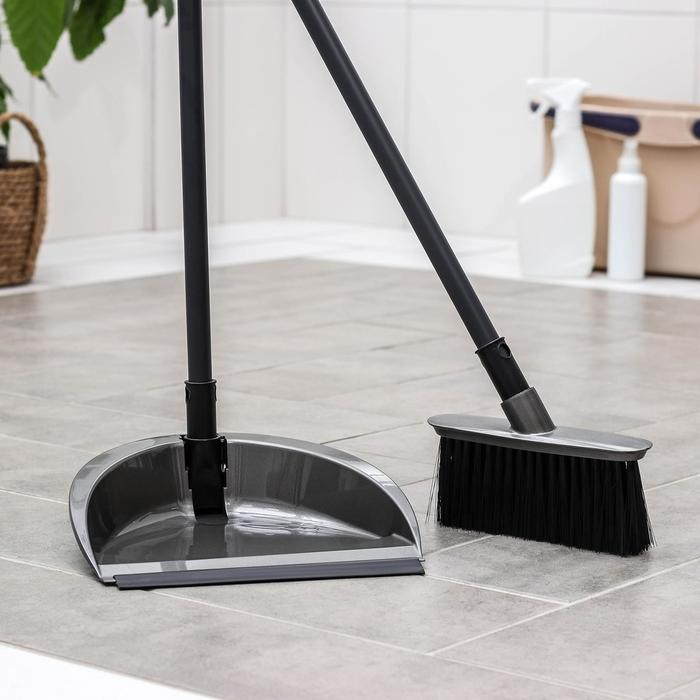 Щётка для пола с совком и кромкой &laquo;Классика&raquo;, цвет антрацит