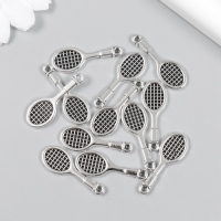 Декор для творчества металл "Ракетка" набор 12 шт серебро 1х2,8 см Декор для творчества металл "Ракетка" набор 12 шт серебро 1х2,8 см