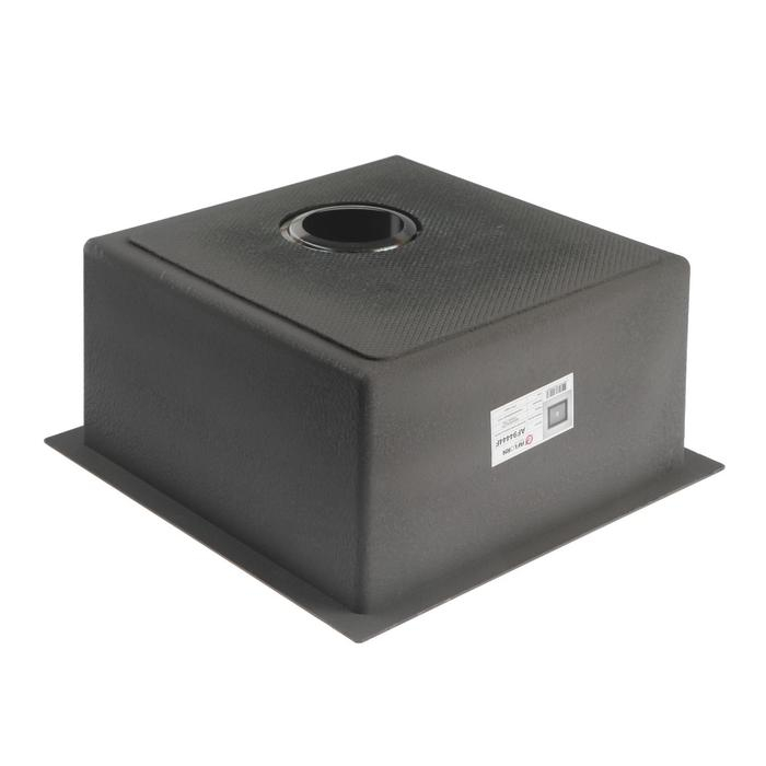 Мойка кухонная AFLORN AF94444F, врезная, S=3,0 и 0,8 мм, 44х44х22 см, сифон, графит Мойка кухонная AFLORN AF94444F, врезная, S=3,0 и 0,8 мм, 44х44х22 см, сифон, графит