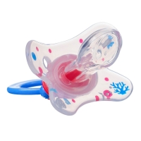 Соска - пустышка силиконовая ортодонтическая, от 12 мес., с колпачком + держатель &laquo;Зайка&raquo;, цвет синий
