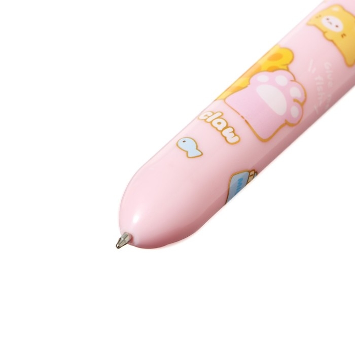 Ручка шариковая автоматическая 10-ти цветная, стержень 0,7 мм, "Лапка", МИКС