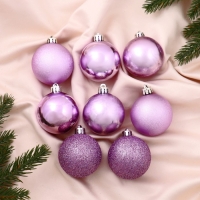 Набор шаров пластик d-5 см, 8 шт "Классика блеск ассорти" сиреневый Набор шаров пластик d-5 см, 8 шт "Классика блеск ассорти" сиреневый