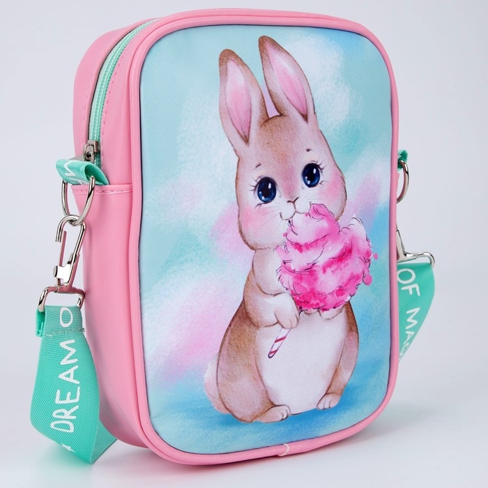 Сумка на ремешке детская для девочки &laquo;Зайка с сердечком&raquo;, 15&times;5&times;21