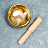 Поющая чаша металл золотая глянец с резонатором вн.диаметр чаши - 8,8 см 5,5х10х10 см Поющая чаша металл золотая глянец с резонатором вн.диаметр чаши - 8,8 см 5,5х10х10 см