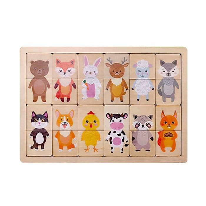 Пазлы из дерева &laquo;Половинки. Животные&raquo;