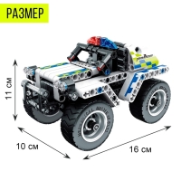 Конструктор инерционный «Полицейский джип», 199 деталей Конструктор инерционный «Полицейский джип», 199 деталей