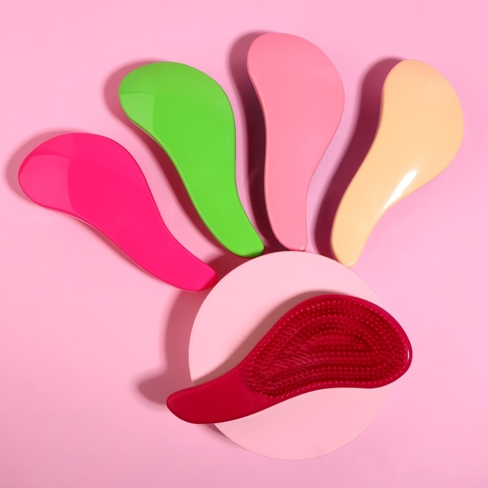 Расчёска массажная, 8 &times; 18,5 см, PVC коробка, цвет МИКС