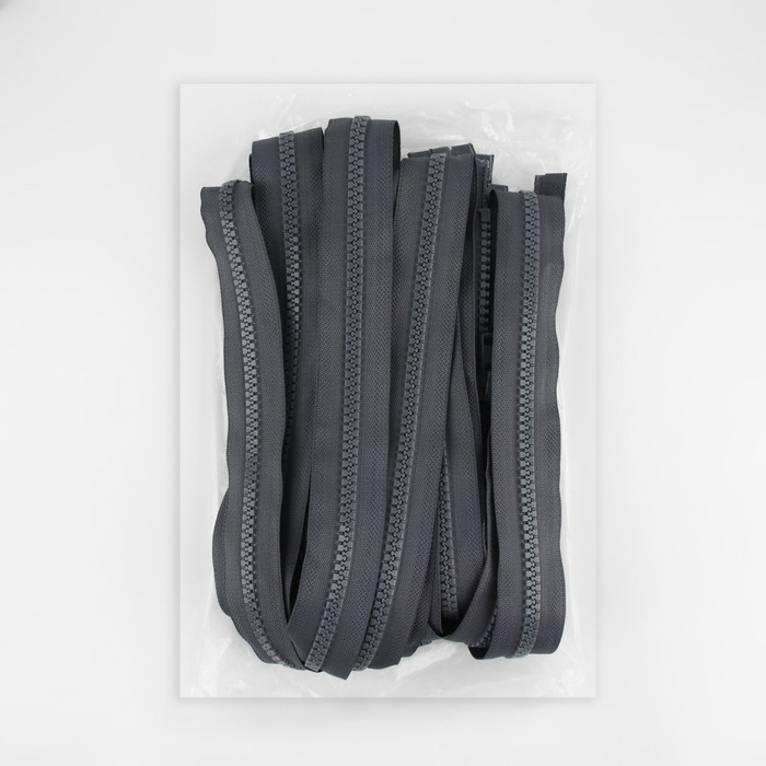 Молния &laquo;Трактор&raquo;, №8, разъёмная, 2 замка, замки автомат, 100 см, цвет тёмно-серый, цена за 1 штуку