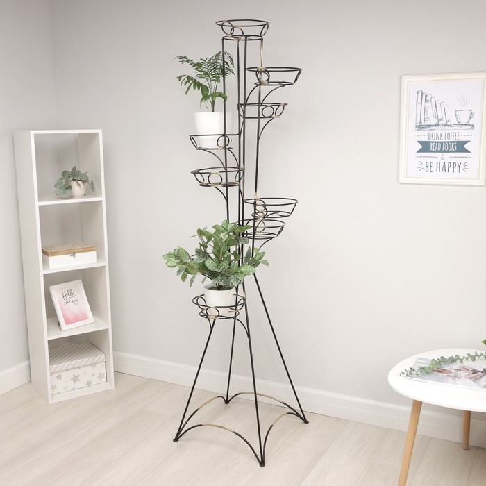 Подставка для цветов &laquo;Башня&raquo;, d=17 см, цвет чёрный