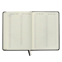 Ежедневник датированный 2024 A5 176 листов, deVENTE.Emblem, твёрдая обложка из искусственной кожи, ляссе, кремовый блок 70 г/м2, чёрный