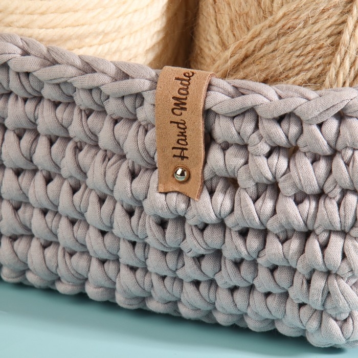 Бирка с кнопкой &laquo;Hand made&raquo;, 8 &times; 1,5 см, 10 шт, цвет бежевый