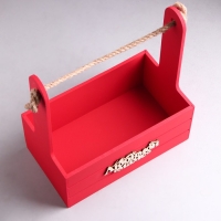 Ящик - кашпо деревянный 25х15х30 "Любимой Маме" Красный Ящик - кашпо деревянный 25х15х30 "Любимой Маме" Красный