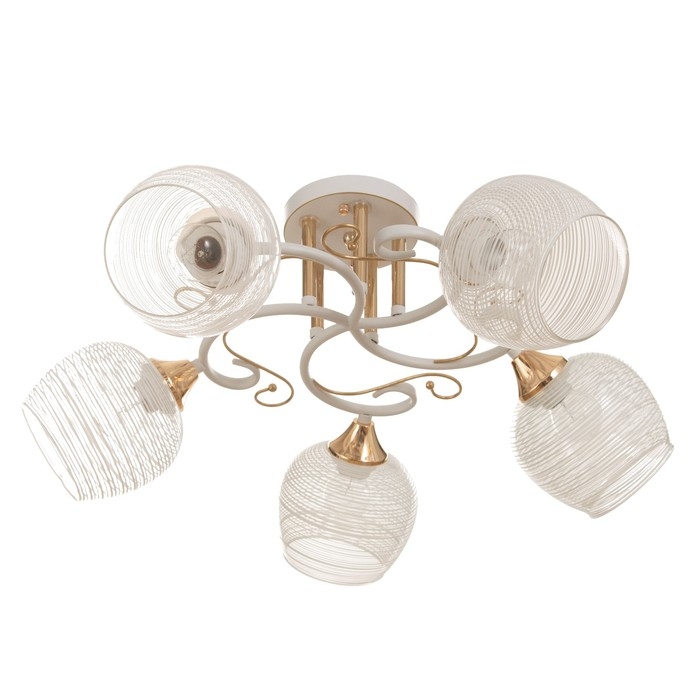 Люстра потолочная Жаклин 5хE27 40Вт Белый, золото Люстра потолочная Жаклин 5хE27 40Вт Белый, золото