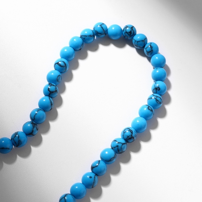 Бусы шар №6 &laquo;Бирюза новая&raquo;, 48 см