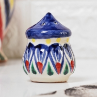 Солонка Риштанская керамика, синяя роспись Солонка Риштанская керамика, синяя роспись