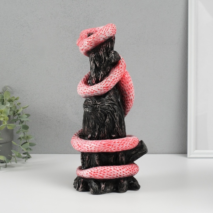 Новогодняя копилка Новогодняя копилка "Змея на пеньке" 33 х14 х 15 см, розовый