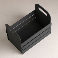 Кашпо деревянное 25&times;15&times;20 см "Кармен", ручки вырезы боковые, чёрный Дарим Красиво