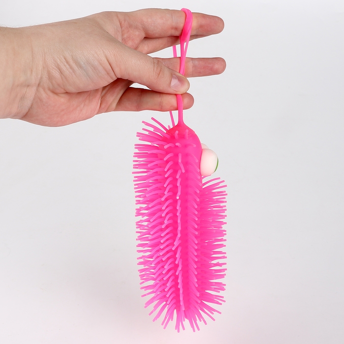 Мяч детский резиновый ёжка световой &laquo;Гусеничка&raquo;, цвета МИКС , в шоубоксе