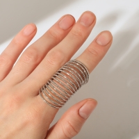 Кольцо &laquo;Пружинка&raquo;, цвет серебро