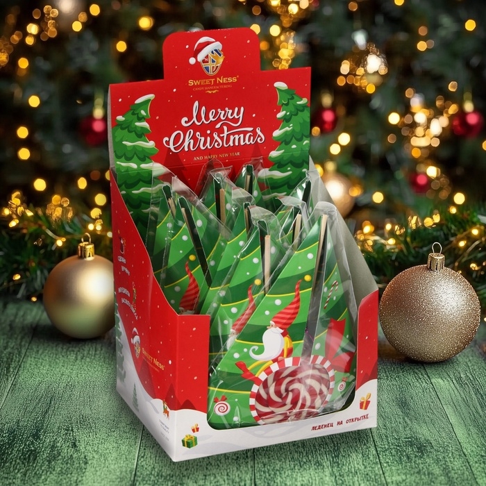 Новый год. Карамель леденцовая фигурная Sweet Ness "Новогодняя открытка", 30 г