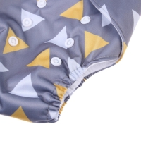 Многоразовый подгузник &laquo;Треугольники&raquo;, 3-15 кг, цвет серый, Крошка Я