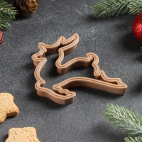 Форма для печенья «Олень», вырубка, штамп, 10×10 см, цвет коричневый Форма для печенья «Олень», вырубка, штамп, 10×10 см, цвет коричневый