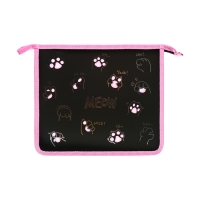 Папка д/тетрадей А5 молния сверху пластик 205*240 ПТ 73-12 дев Эмодзи лапки фольга 72733