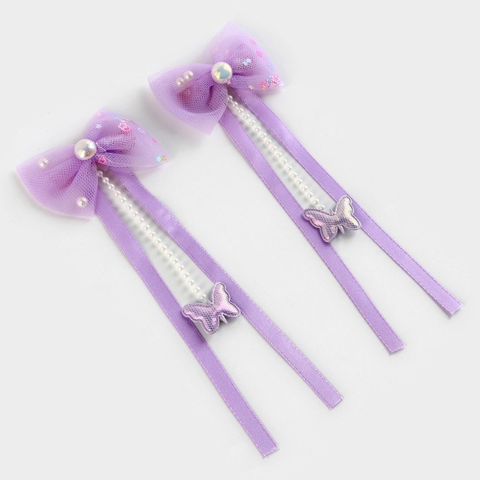 Заколки для волос с бантиком &laquo;Для сладкой девочки&raquo;,2 шт., 4 х 15 см