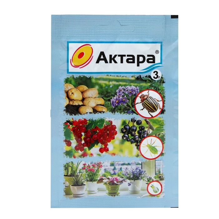 Средство от вредителей Актара (сухая), инсектицид, 3 г Средство от вредителей Актара (сухая), инсектицид, 3 г