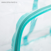 Сумка в роддом &laquo;Перья&raquo;, размер 50х31 см, до 10 кг., цвет прозрачный/бирюзовый, Mum&Baby