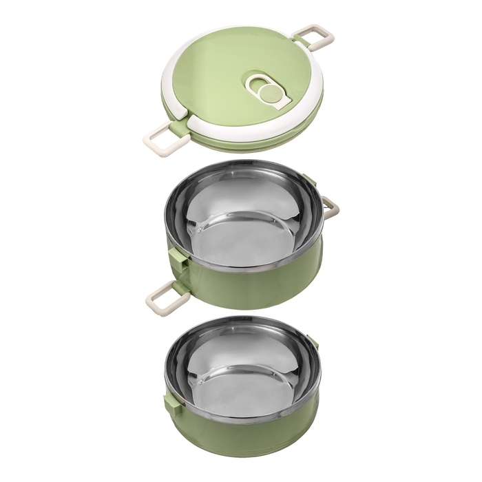 Ланч бокс с отделениями, контейнер для еды Ланч бокс с отделениями, контейнер для еды "Пикник", 1.4 л, 2 уровня, 14.5 х 14 х 16 см