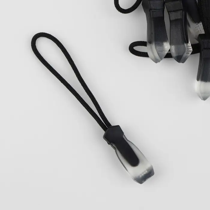 Пуллер для молнии, 2.3 см, 6&times;0.7 см, 10 шт., чёрный, прозрачный