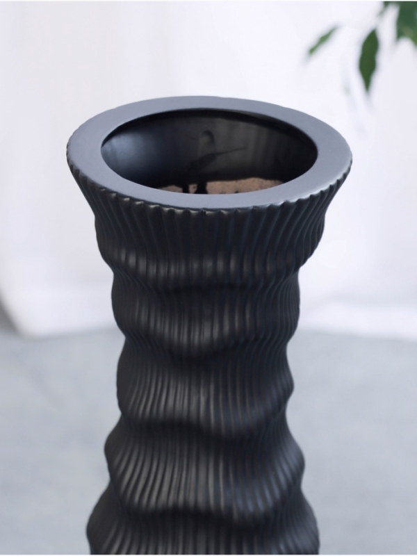 Ваза керамика напольная "Каро" 58х13 см, чёрный