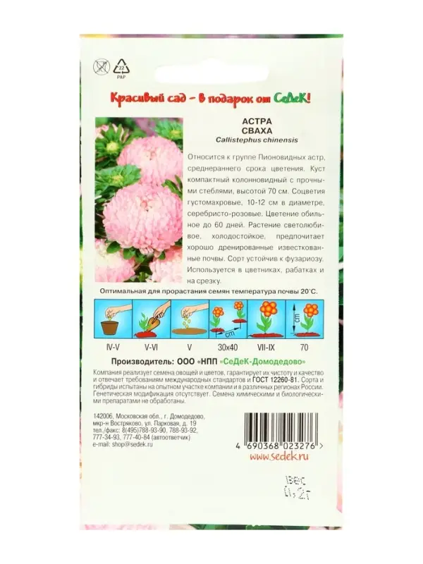 Набор семян Астра "Сваха , 5 шт.