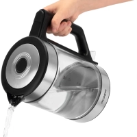 Чайник HYK-G3509 1.7л. 2200Вт черный прозрачный