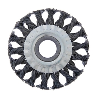 Щетка металлическая для УШМ ТУНДРА, крученая проволока, плоская, посадка 22 мм, 100 мм