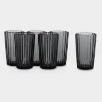 Стакан высокий "Мистерия" графит 280 мл, 6 шт.