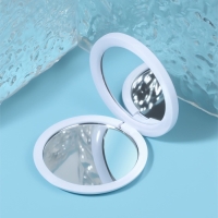 Зеркало складное &laquo;Витраж&raquo;, d = 7,3 см, цвет голубой