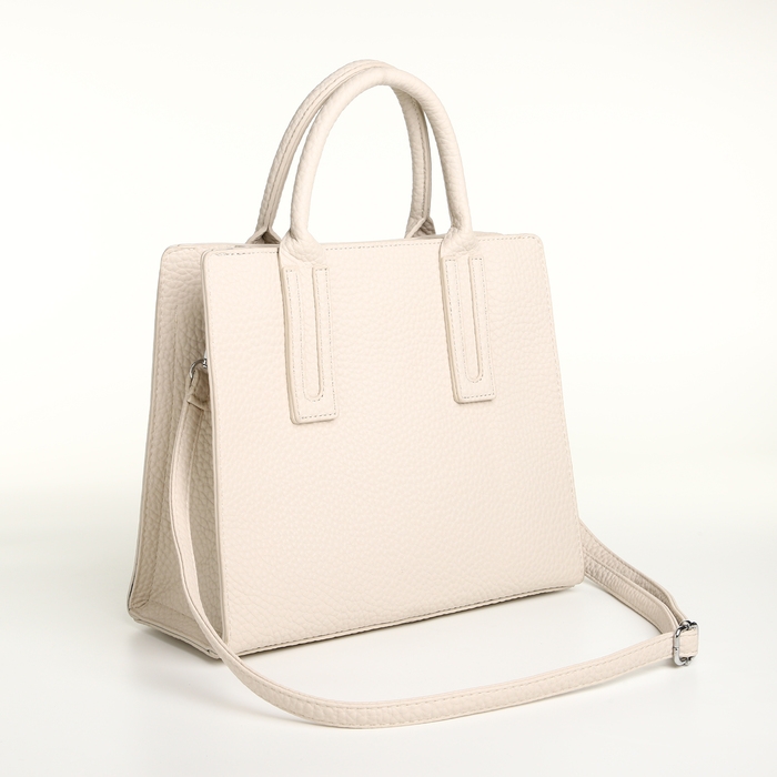 Сумка женская на молнии, TEXTURA, средний размер, цвет молочный Сумка женская на молнии, TEXTURA, средний размер, цвет молочный