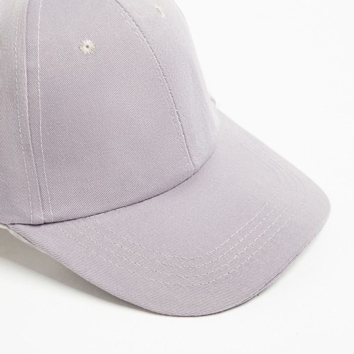 Кепка однотонная MINAKU, цвет светло-серый, размер 54-56 Кепка однотонная MINAKU, цвет светло-серый, размер 54-56