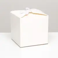 Коробка складная, квадратная, белая, 12&times;12&times;12 см