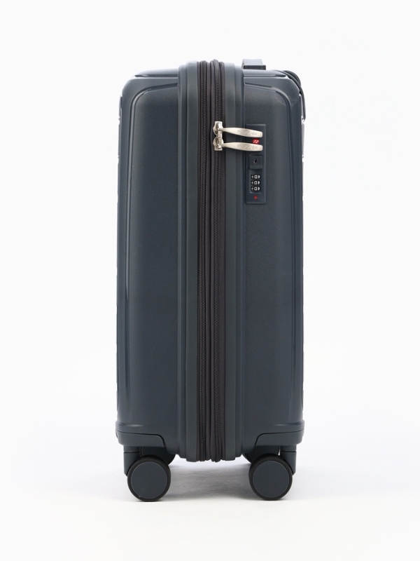 Чемодан 20", PP, 38*22*56, отд на молнии, код замок, 4 колеса, серый