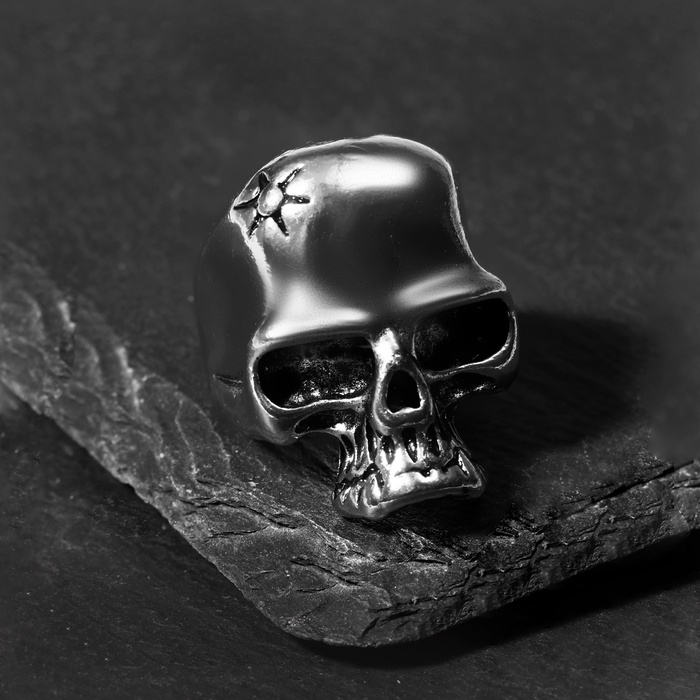 Кольцо «Перстень» череп с солнцем, цвет чернёное серебро, 18 размер Кольцо «Перстень» череп с солнцем, цвет чернёное серебро, 18 размер