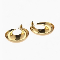 Серьги металл &laquo;Кольца&raquo; полумесяц, цвет золото
