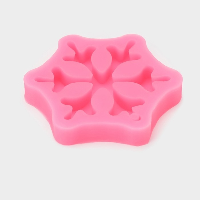 Молд новогодний &laquo;Орион&raquo;, силикон, 8,5&times;8,5&times;1,5 см, цвет розовый