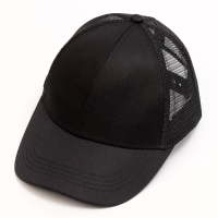 Кепка детская для мальчика с сеткой, цвет чёрный, р-р 54